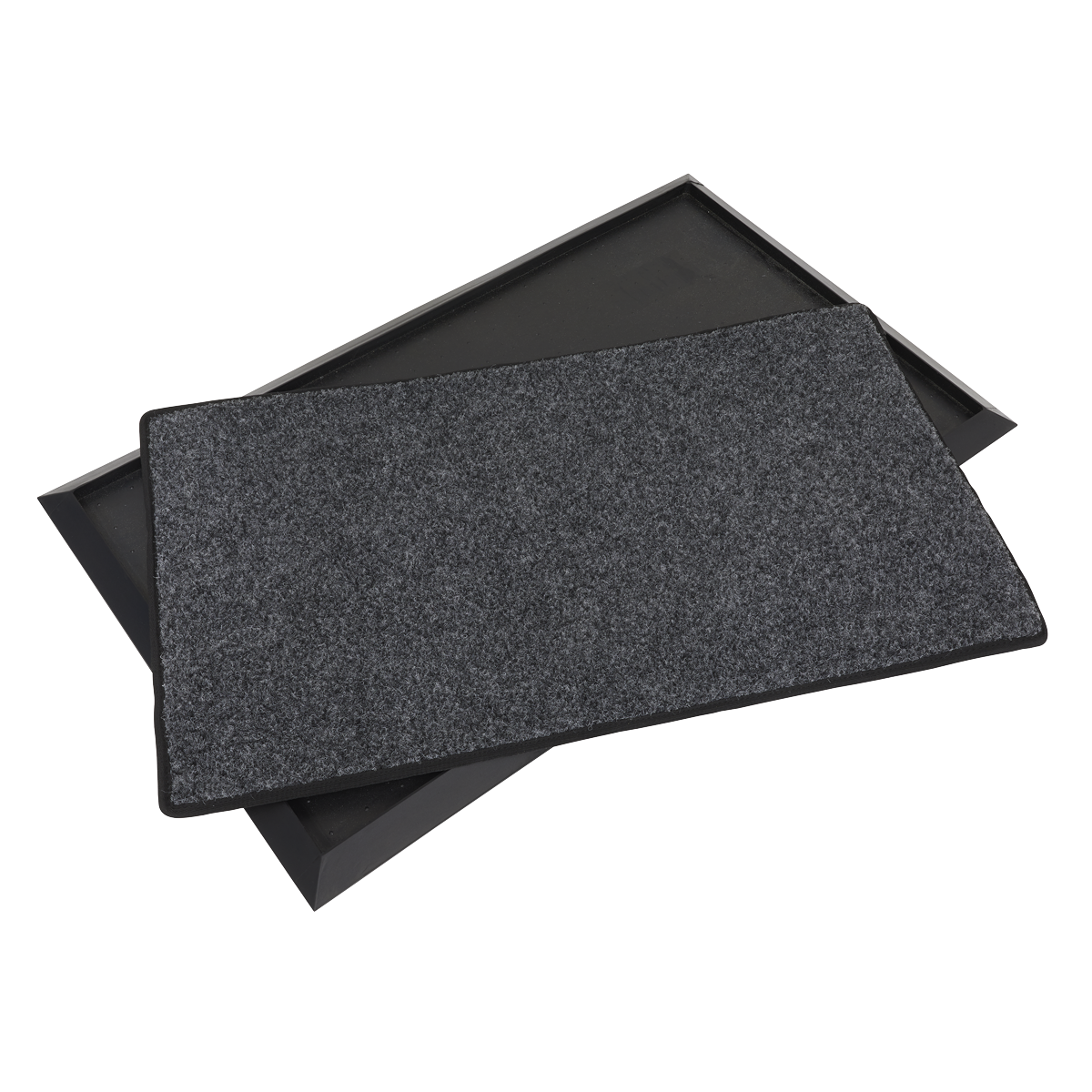 Rubber Disinfection Mat With Removable Polyester Carpet 450 x 750mm