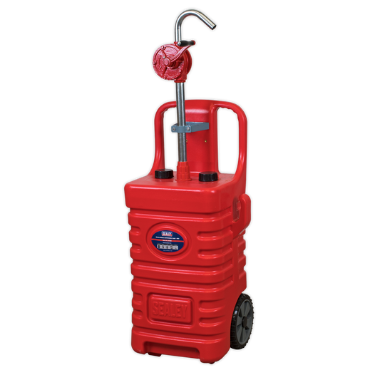 Mobile Dispensing Tank 55L with Oil Rotary Pump - Red