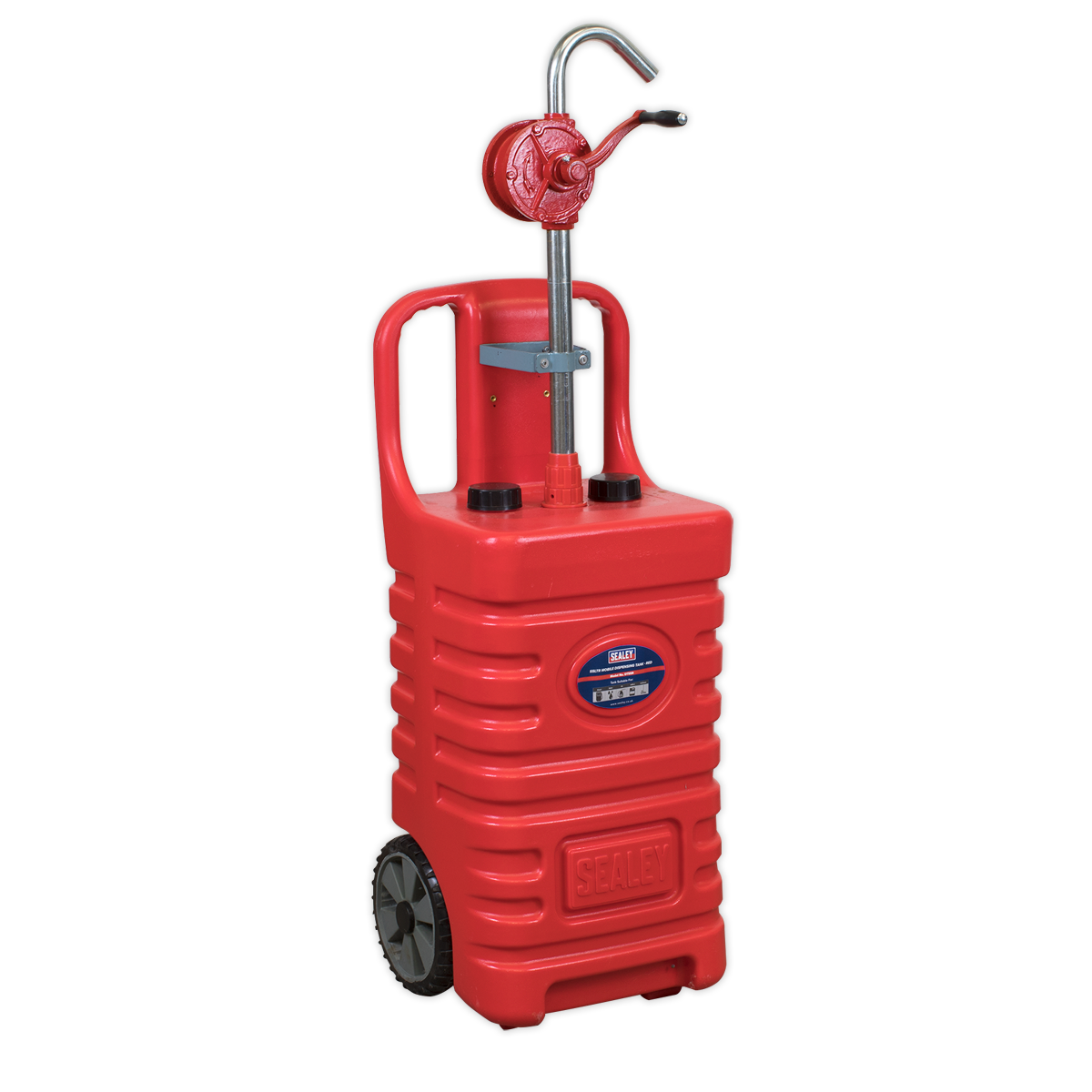 Mobile Dispensing Tank 55L with Oil Rotary Pump - Red