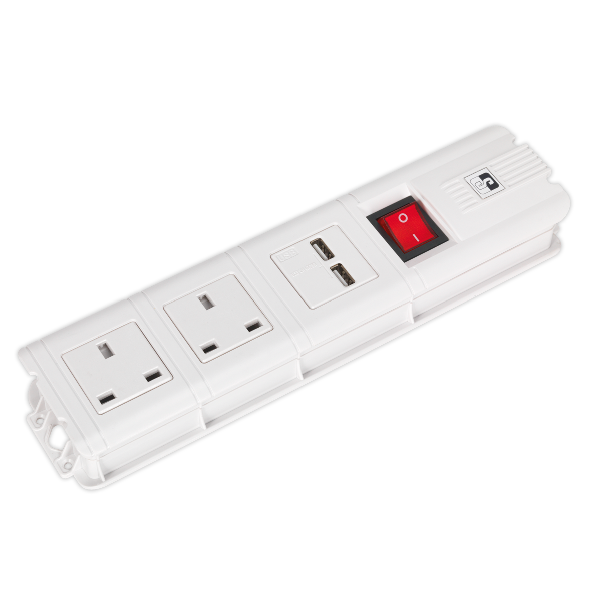 Extension Cable 2.6m 2 x 230V + 2 x USB Sockets - White