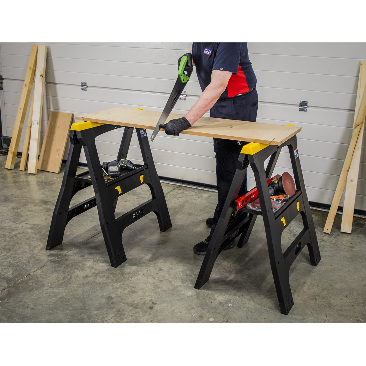 Heavy-Duty Folding Composite Trestles