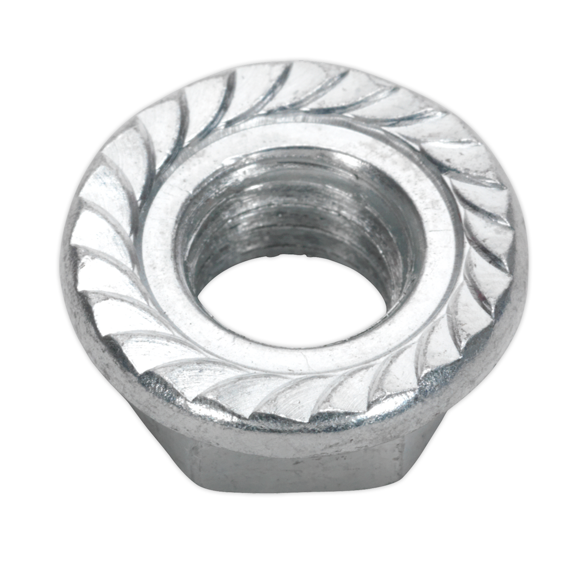 Flange Nut Serrated M12 Zinc Pack of 50