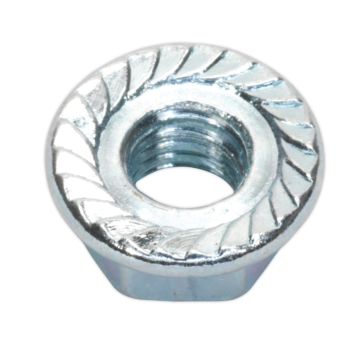 Flange Nut Serrated M6 Zinc Pack of 100