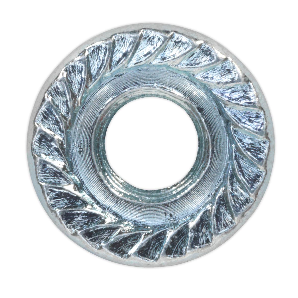 Flange Nut Serrated M6 Zinc Pack of 100