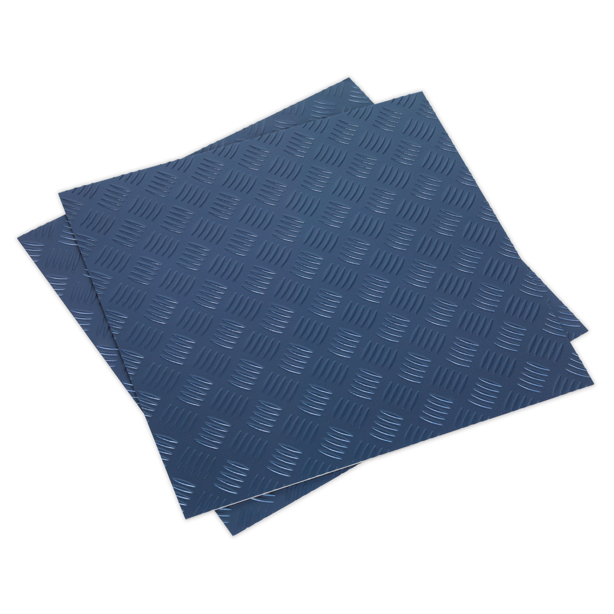 Vinyl Floor Tile with Peel & Stick Backing - Blue Treadplate Pack of 16