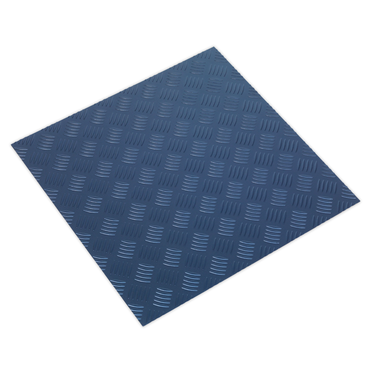 Vinyl Floor Tile with Peel & Stick Backing - Blue Treadplate Pack of 16