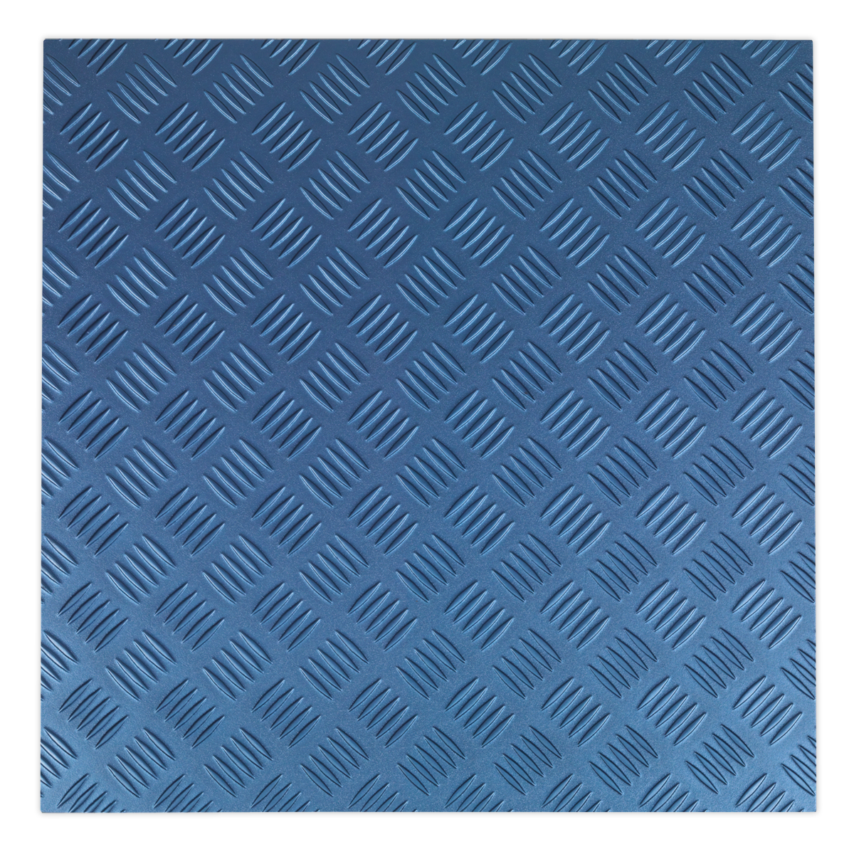 Vinyl Floor Tile with Peel & Stick Backing - Blue Treadplate Pack of 16