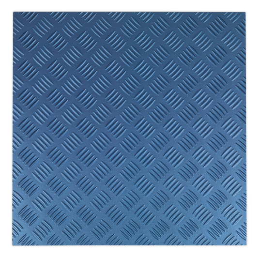 Vinyl Floor Tile with Peel & Stick Backing - Blue Treadplate Pack of 16