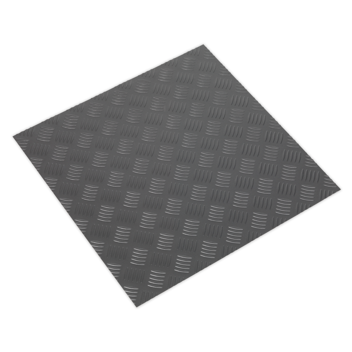 Vinyl Floor Tile with Peel & Stick Backing - Silver Treadplate Pack of 16