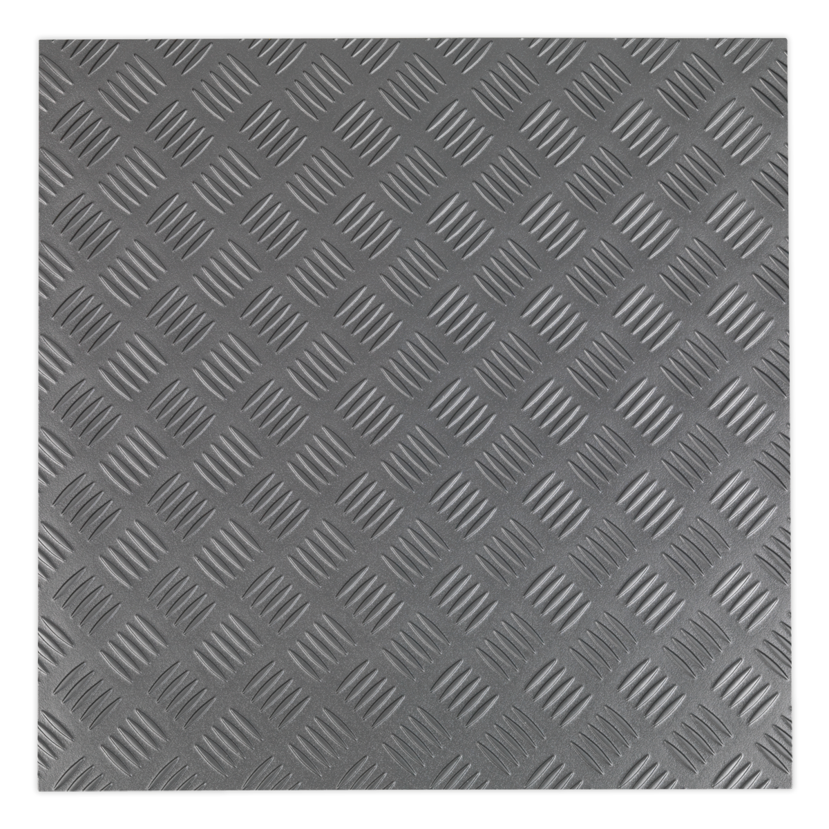 Vinyl Floor Tile with Peel & Stick Backing - Silver Treadplate Pack of 16