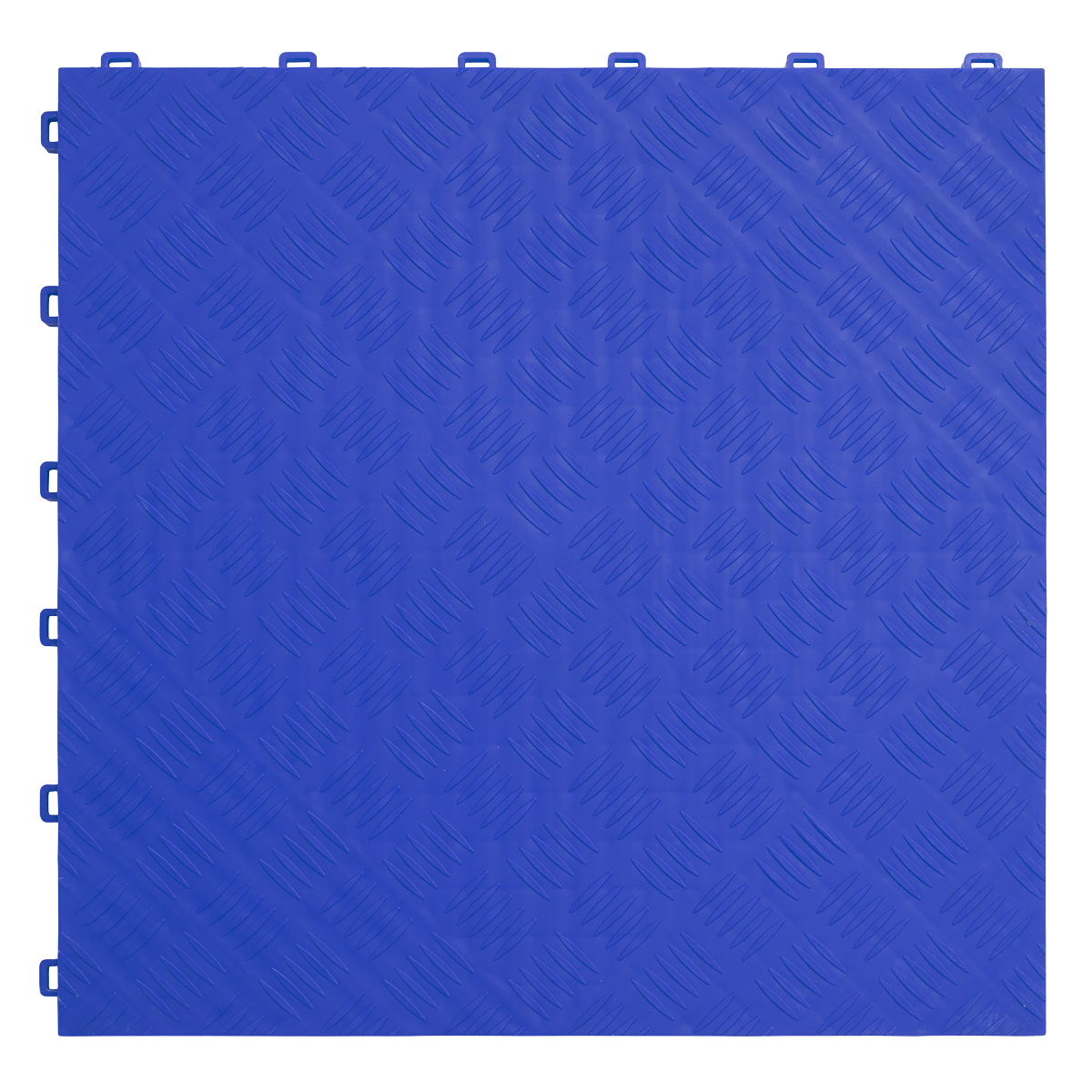 Polypropylene Floor Tile 400 x 400mm - Blue Treadplate - Pack of 9