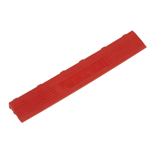 Polypropylene Floor Tile Edge 400 x 60mm Red Female - Pack of 6