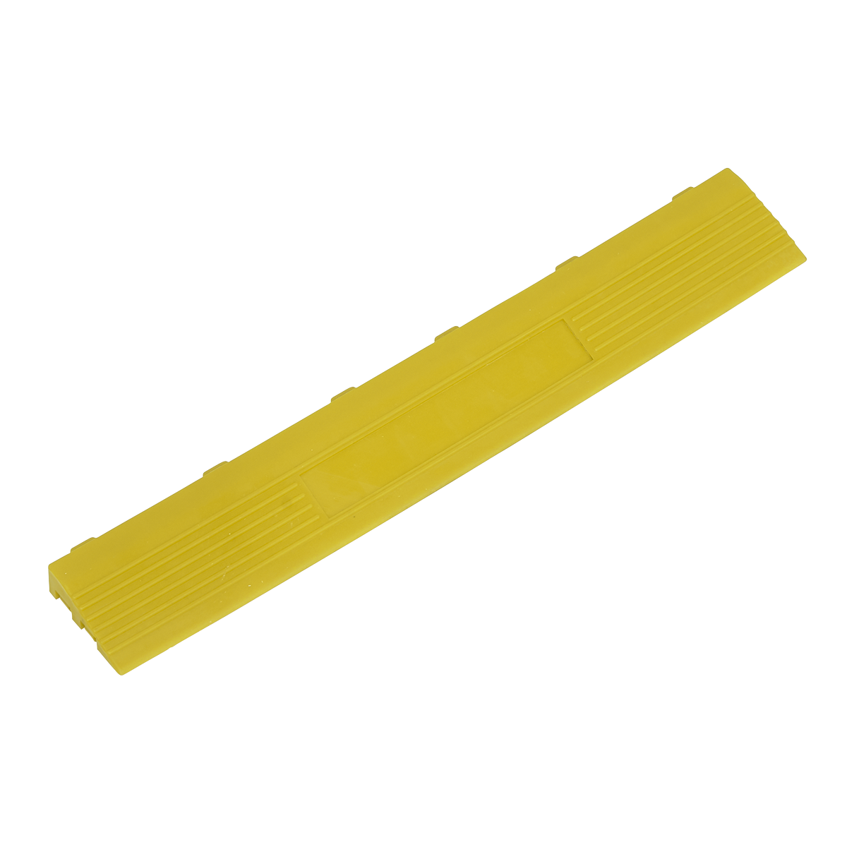 Polypropylene Floor Tile Edge 400 x 60mm Yellow Female - Pack of 6