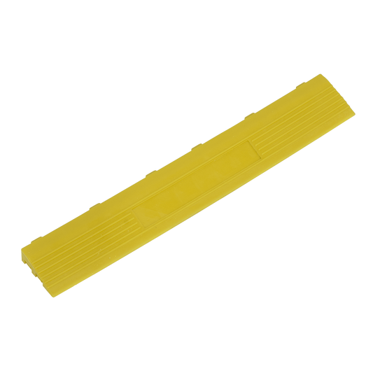 Polypropylene Floor Tile Edge 400 x 60mm Yellow Female - Pack of 6