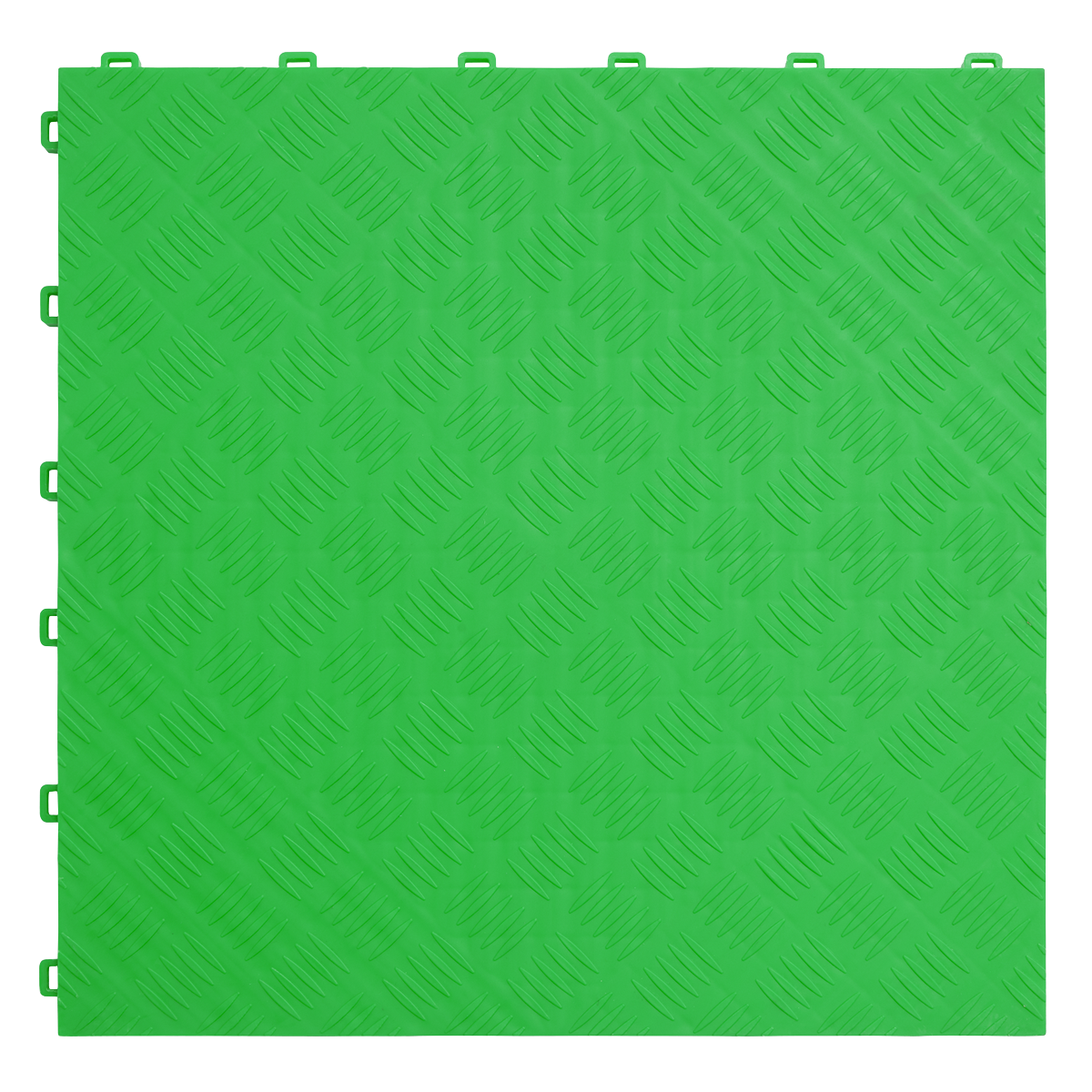 Polypropylene Floor Tile - Green Treadplate 400 x 400mm - Pack of 9