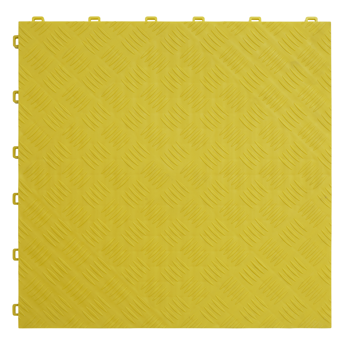 Polypropylene Floor Tile - Yellow Treadplate 400 x 400mm - Pack of 9