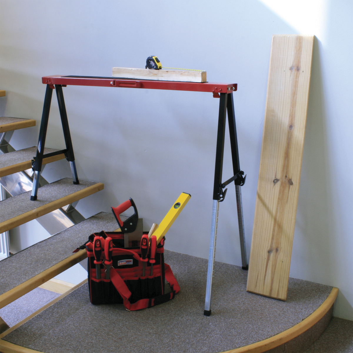 Fold Down Trestle with Adjustable Legs - Pair