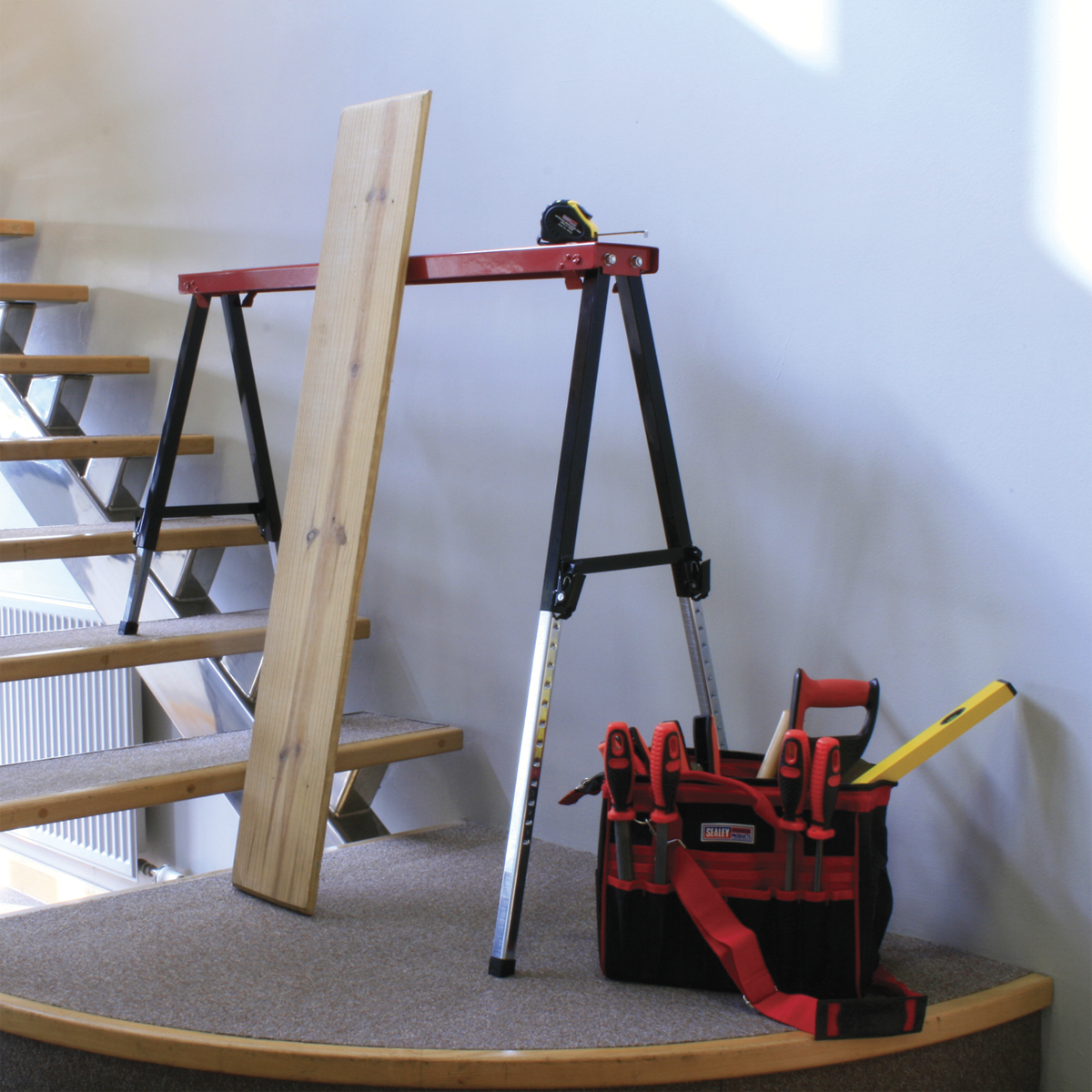 Fold Down Trestle with Adjustable Legs - Pair