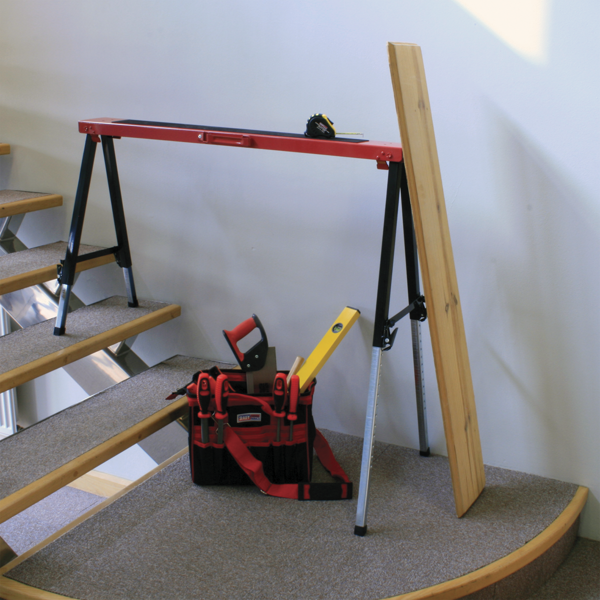 Fold Down Trestle with Adjustable Legs - Pair