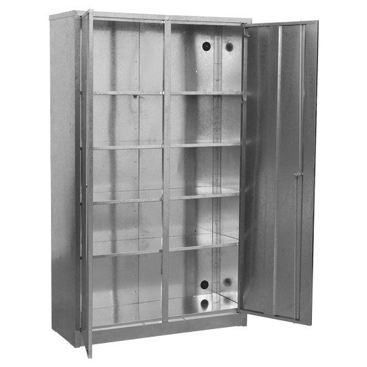 Galvanized Steel Floor Cabinet 4-Shelf Extra-Wide