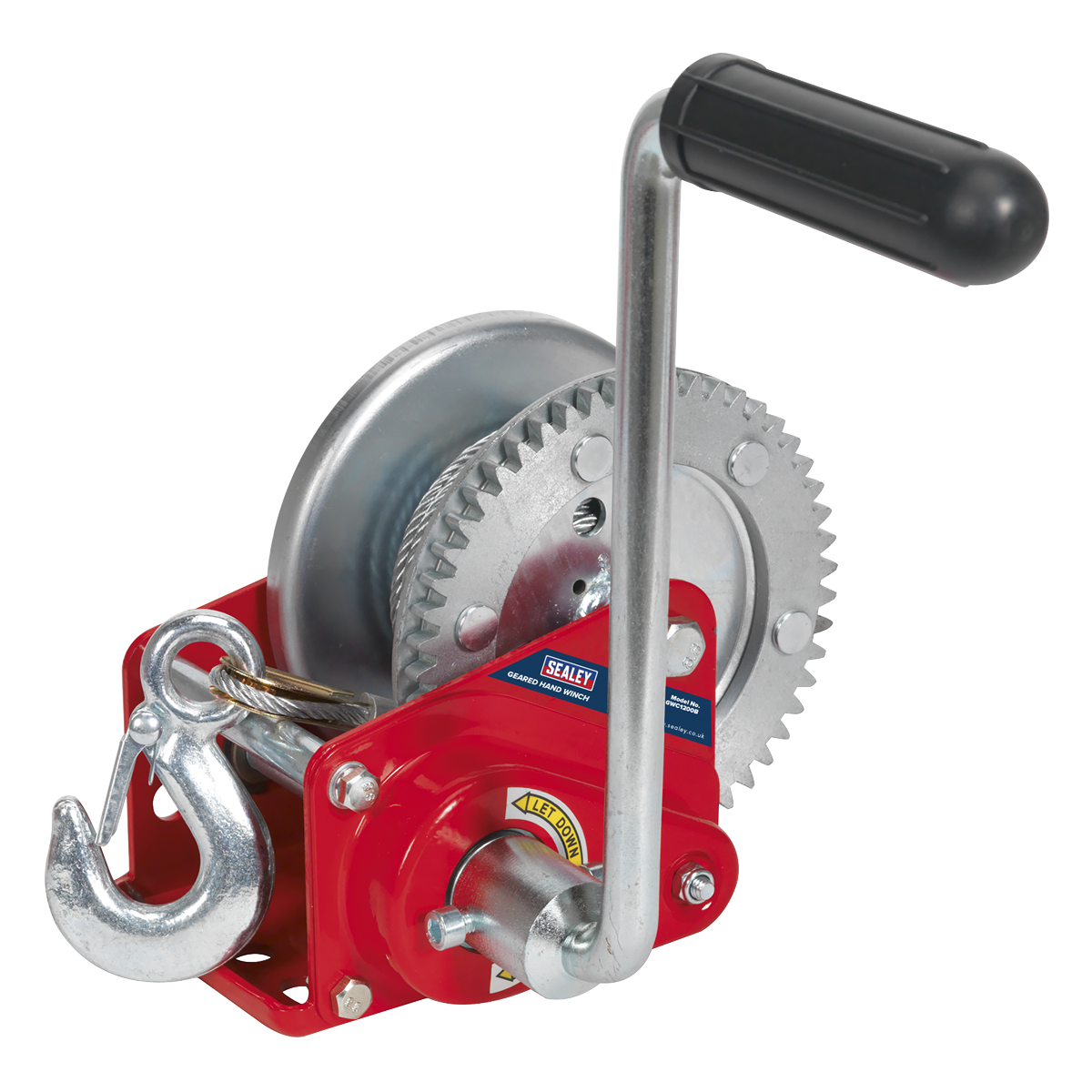 Geared Hand Winch with Brake & Cable 540kg Capacity