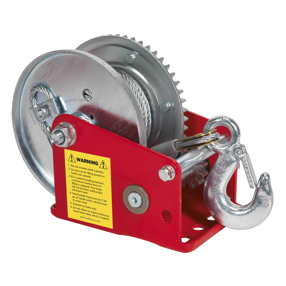 Geared Hand Winch with Brake & Cable 540kg Capacity