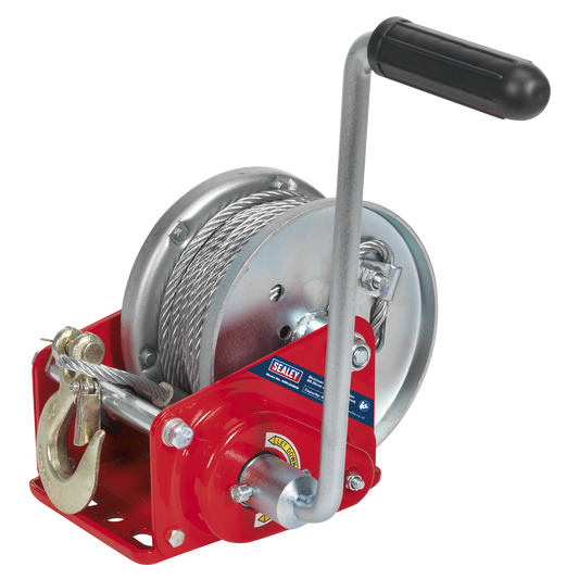 Geared Hand Winch with Brake & Cable 900kg Capacity