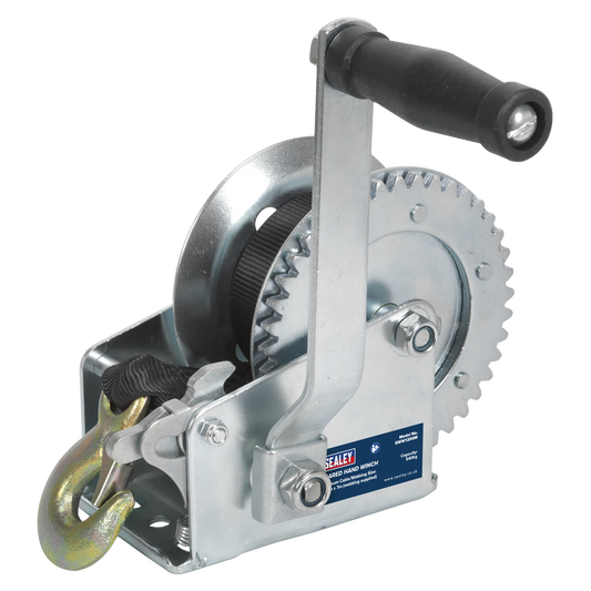 Geared Hand Winch 540kg Capacity with Webbing Strap