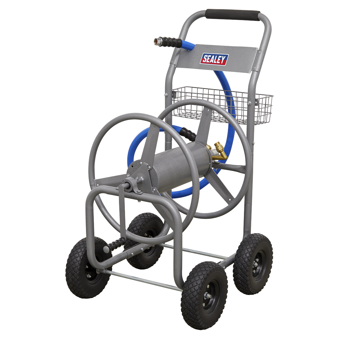 Heavy-Duty Hose Reel Cart with 30m Heavy-Duty Ø19mm Hot & Cold Rubber Water Hose