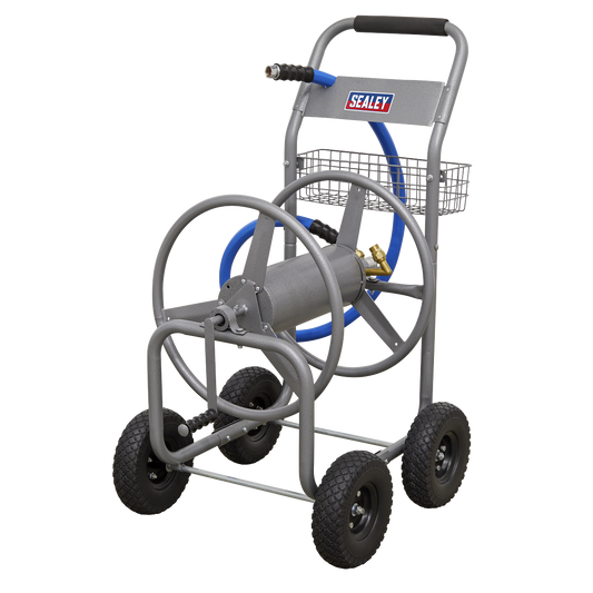 Heavy-Duty Hose Reel Cart with 30m Heavy-Duty Ø19mm Hot & Cold Rubber Water Hose