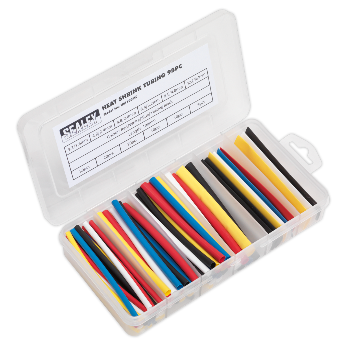 Heat Shrink Tubing Assortment 95pc 100mm Mixed Colours