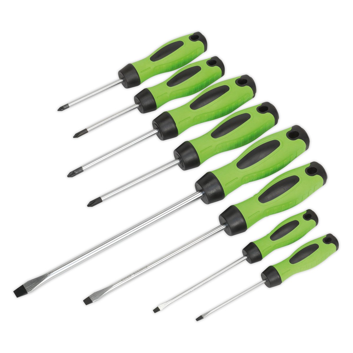 Screwdriver Set 8pc Hi-Vis Green