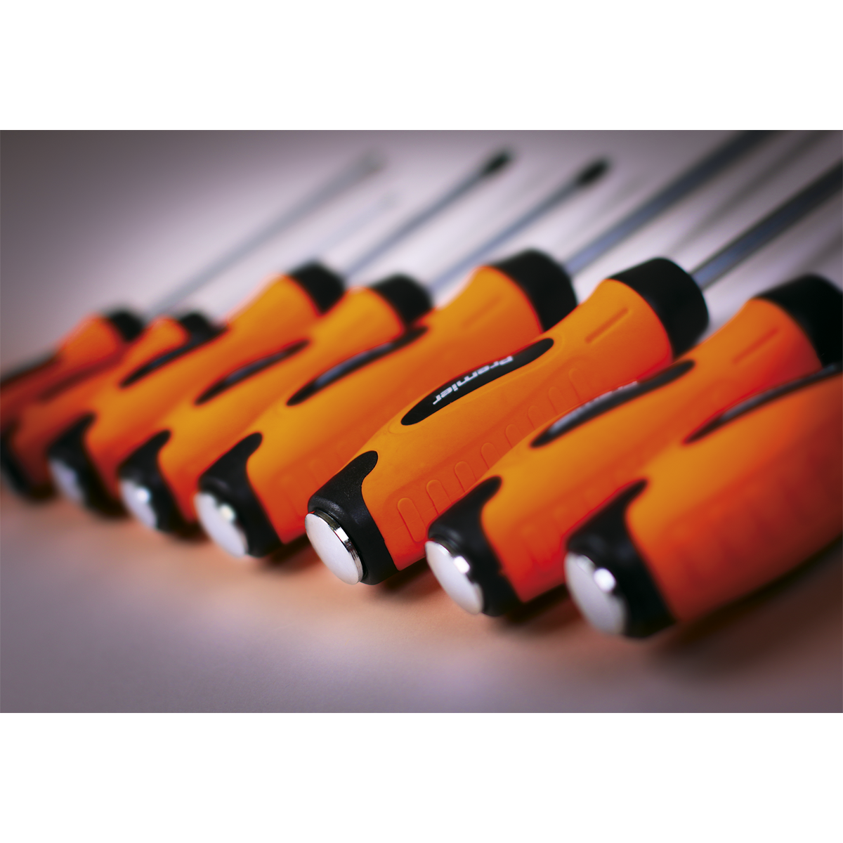 Screwdriver Set 8pc Hammer-Thru Hi-Vis Orange