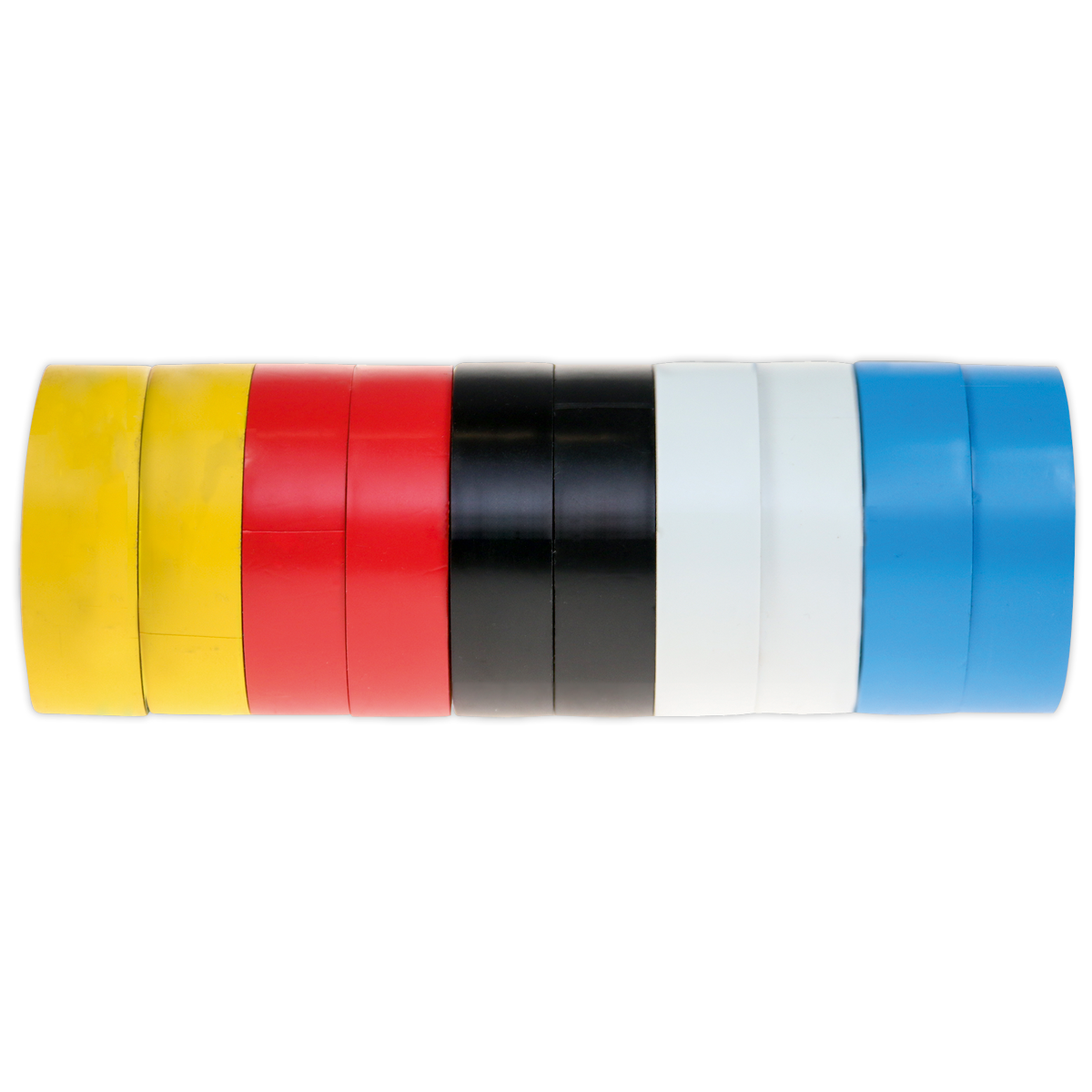 PVC Insulating Tape 19mm x 20m Mixed Colours Pack of 10