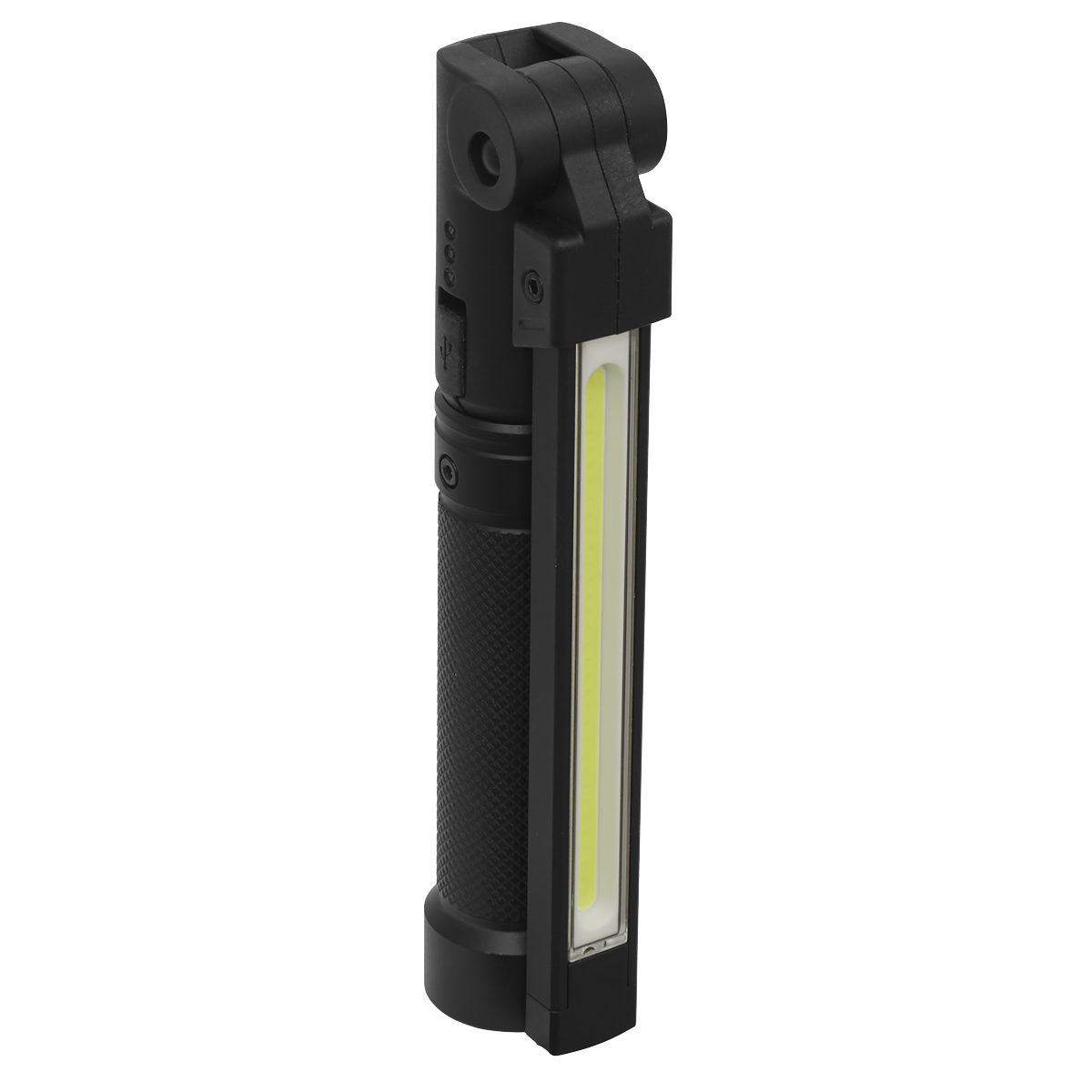 Rechargeable Aluminium Folding Pocket Light 2 COB & 1 SMD LED