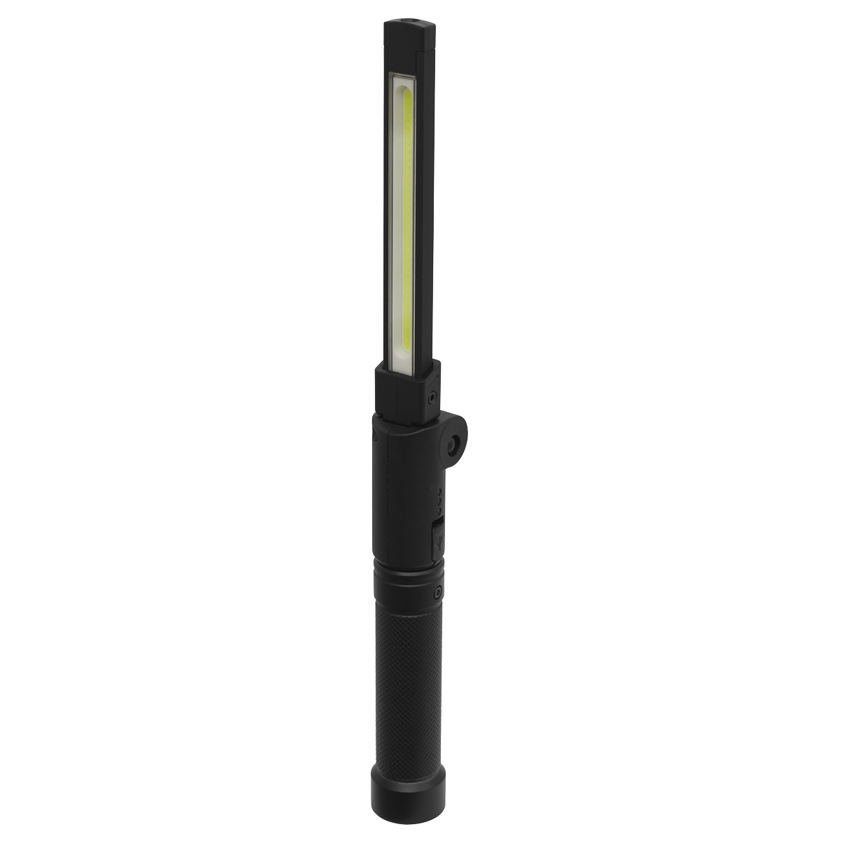 Rechargeable Aluminium Folding Pocket Light 2 COB & 1 SMD LED