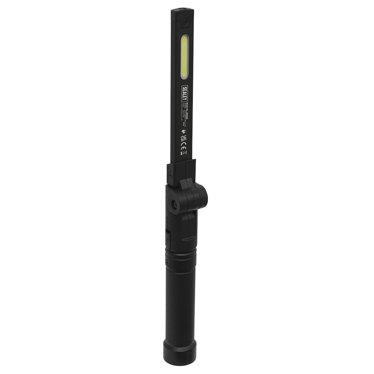 Rechargeable Aluminium Folding Pocket Light 2 COB & 1 SMD LED