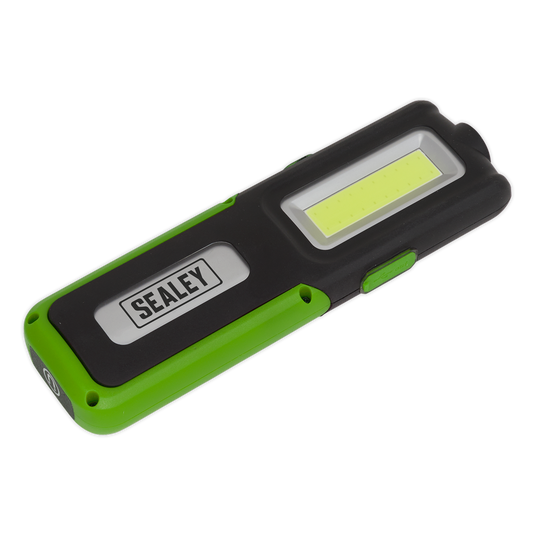 Rechargeable Inspection Light 5W COB & 3W SMD LED with Power Bank - Green