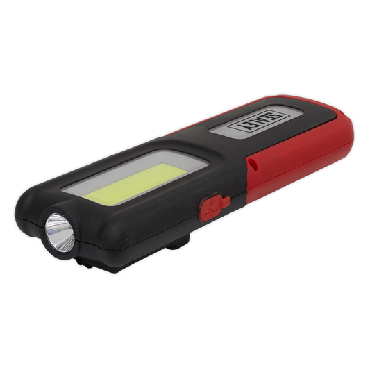 Rechargeable Inspection Light 5W COB & 3W SMD LED with Power Bank - Red