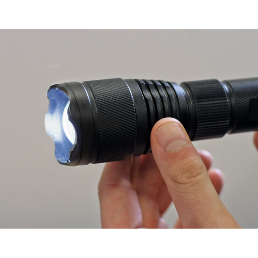 Aluminium Torch 10W SMD LED Adjustable Focus Rechargeable