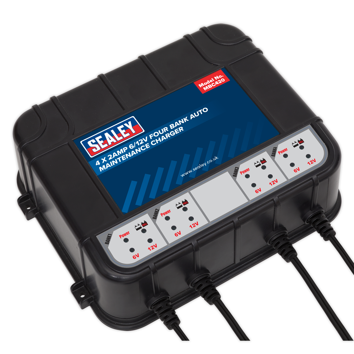 Four Bank 6/12V 8A (4 x 2A) Auto Maintenance Charger