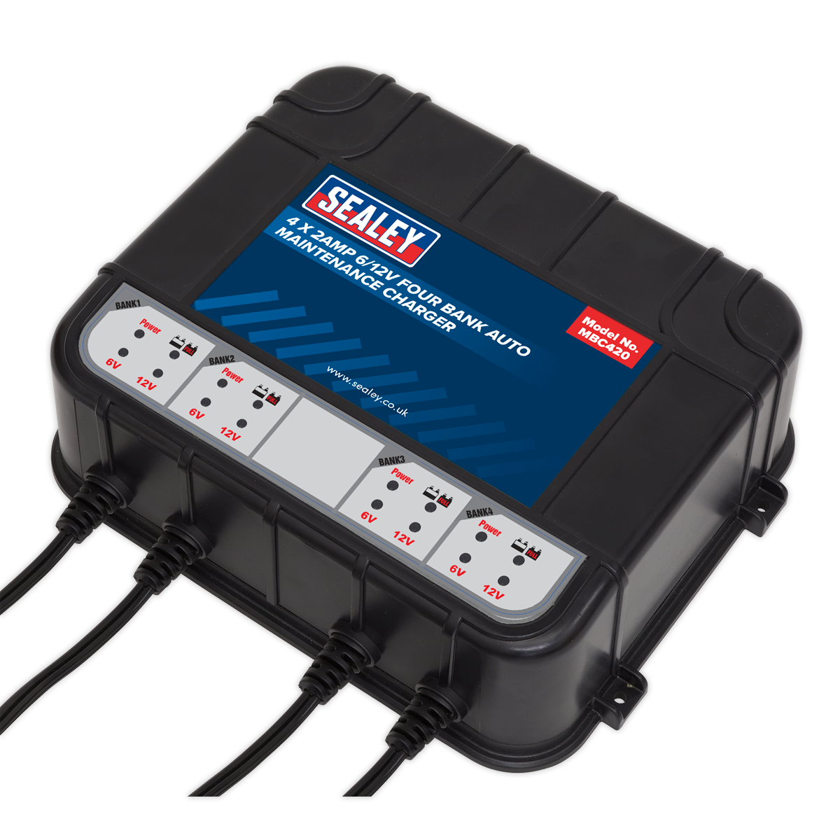 Four Bank 6/12V 8A (4 x 2A) Auto Maintenance Charger