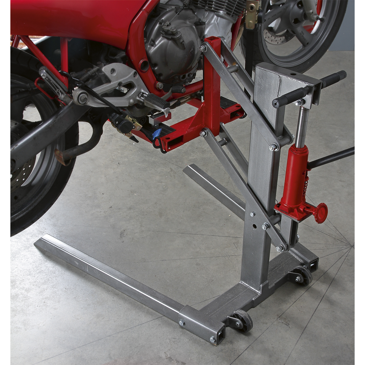 Single Post Hydraulic Motorcycle Lift 450kg Capacity