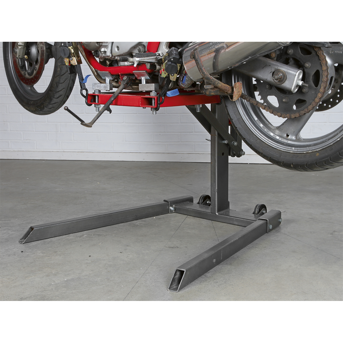 Single Post Hydraulic Motorcycle Lift 450kg Capacity