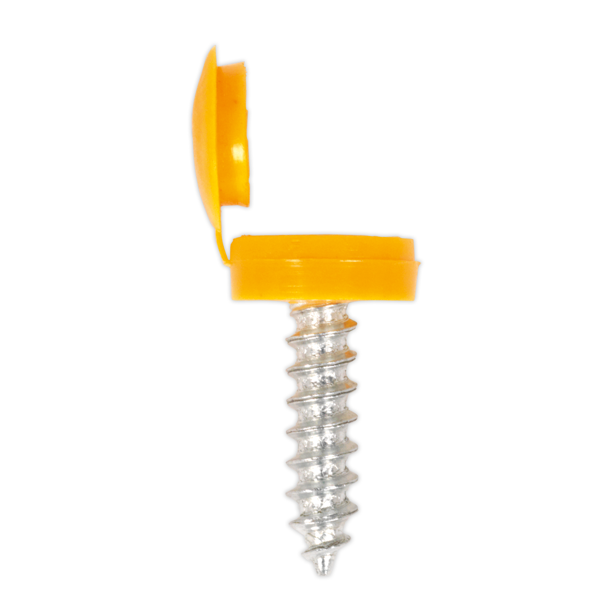 Numberplate Screw with Flip Cap 4.2 x 19mm Yellow Pack of 50