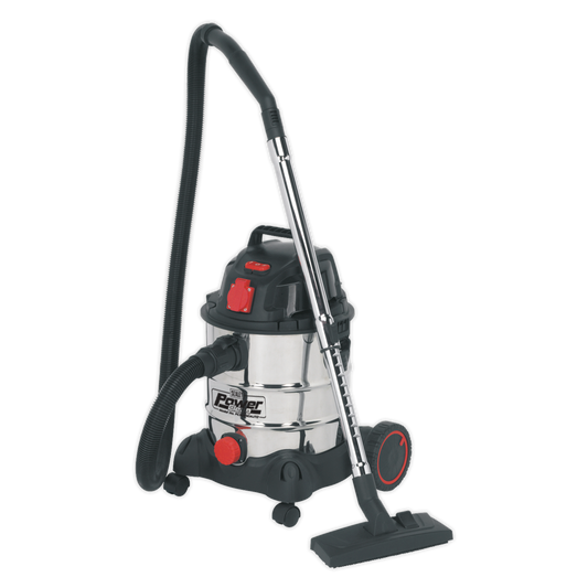 Vacuum Cleaner Industrial 20L 1400W/230V Stainless Drum Auto Start