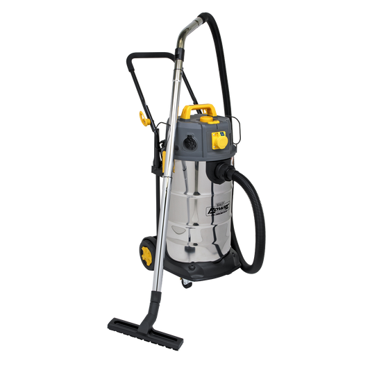 Vacuum Cleaner Industrial Dust-Free Wet/Dry 38L 1100W/110V Stainless Steel Drum M Class Filtration