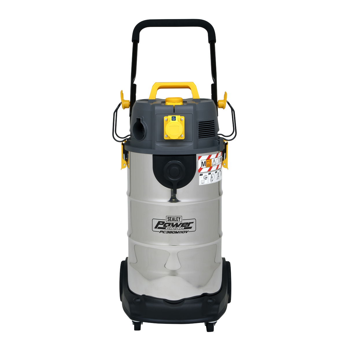 Vacuum Cleaner Industrial Dust-Free Wet/Dry 38L 1100W/110V Stainless Steel Drum M Class Filtration