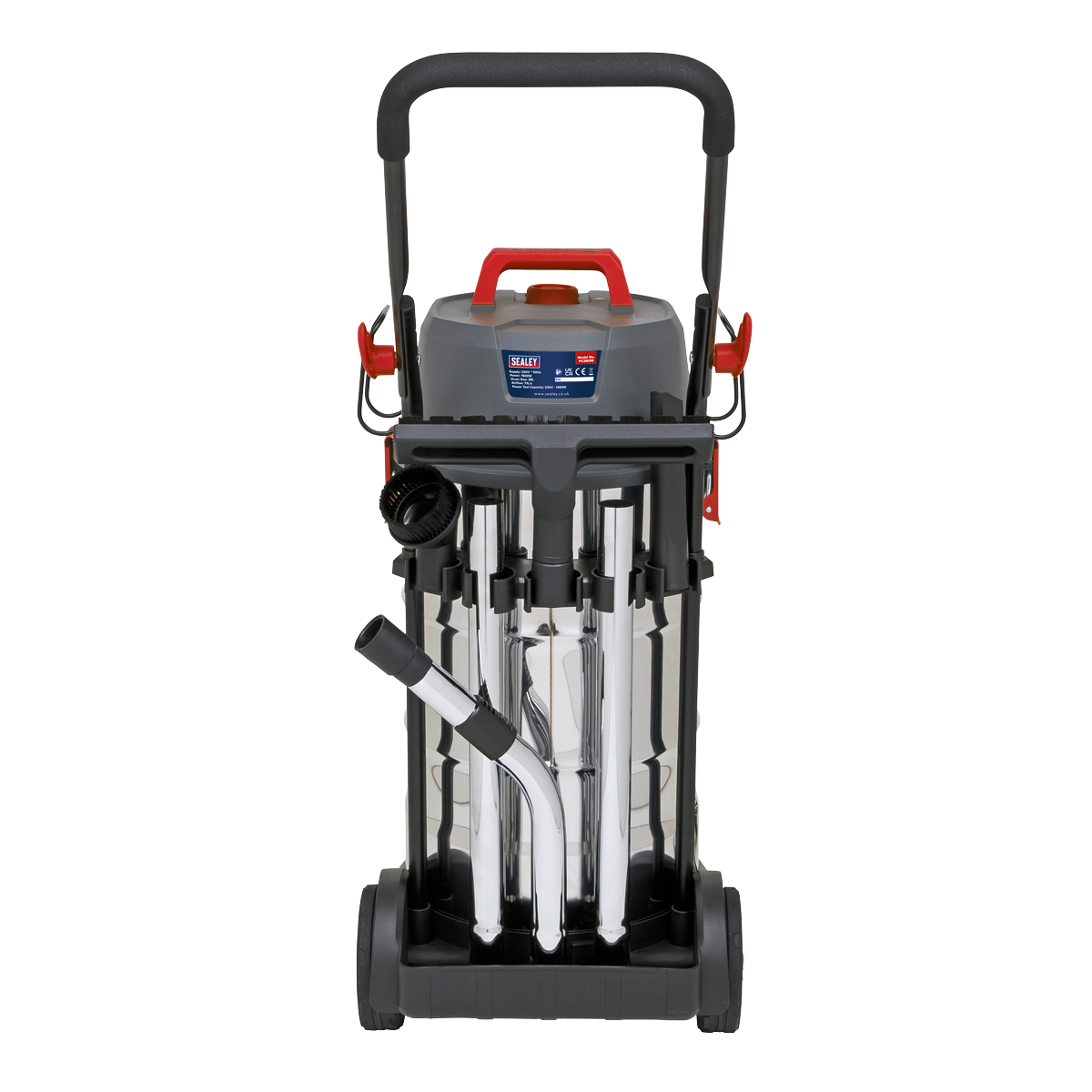 Vacuum Cleaner Industrial Dust-Free Wet/Dry 38L 1500W/230V Stainless Steel Drum M Class Filtration