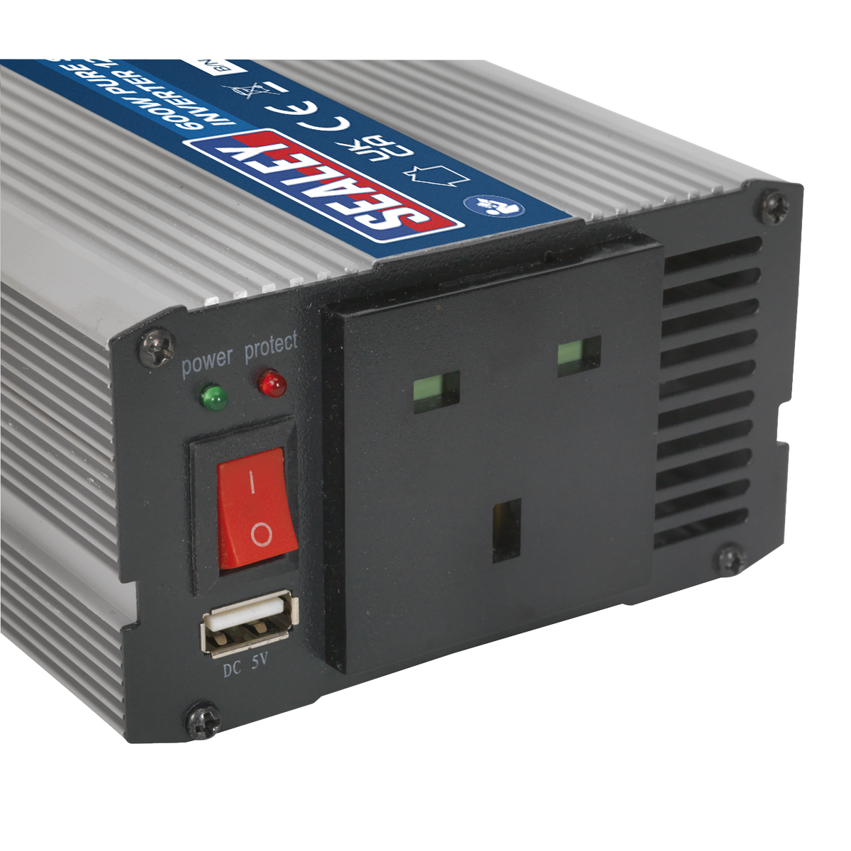 Power Inverter Pure Sine Wave 600W 12V DC - 230V ~ 50Hz